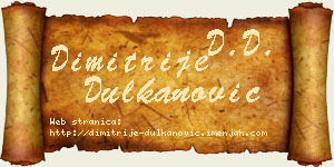 Dimitrije Dulkanović vizit kartica